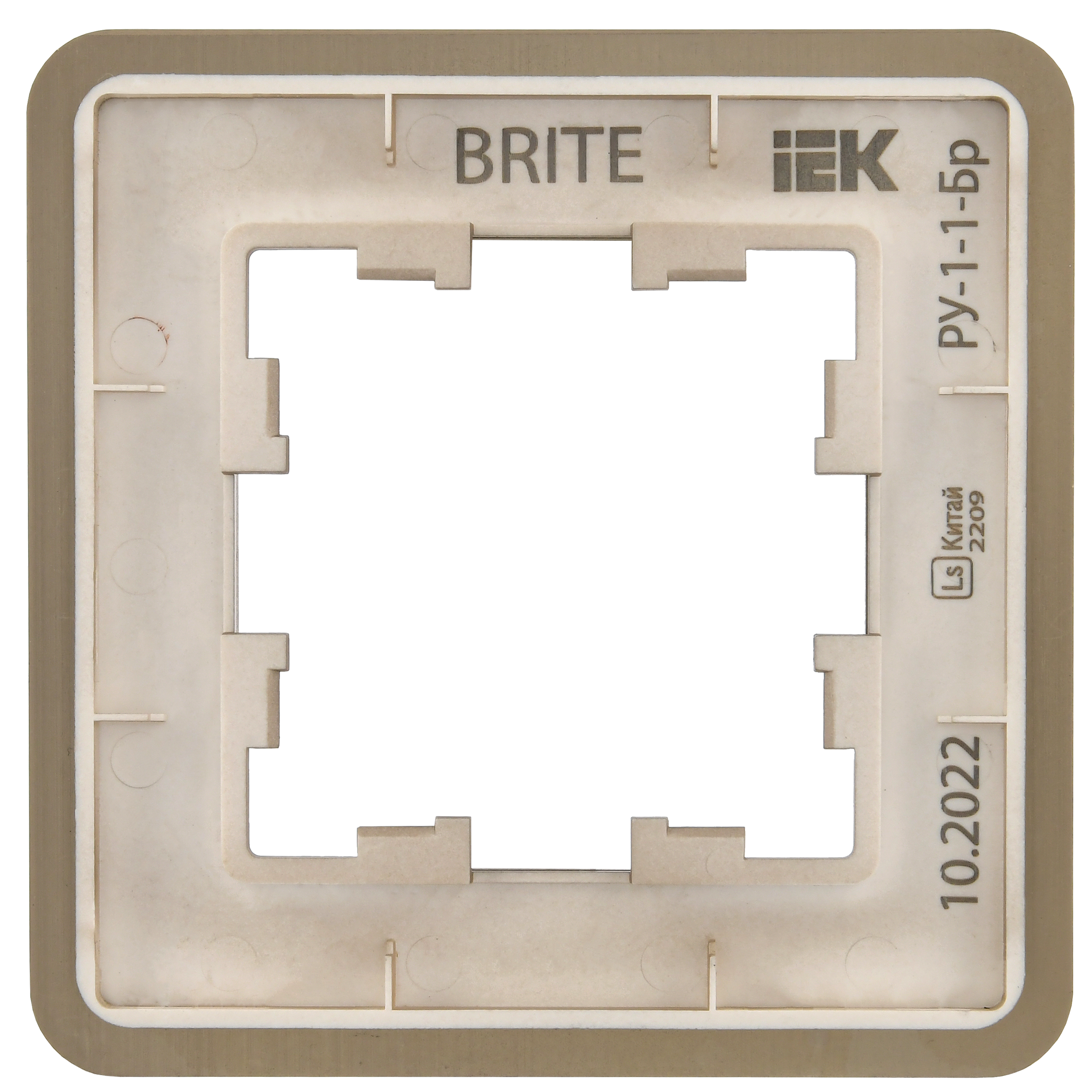 BRITE Рамка 1-местная РУ-1-1-Бр металл латунь RE IEK - Фото 7