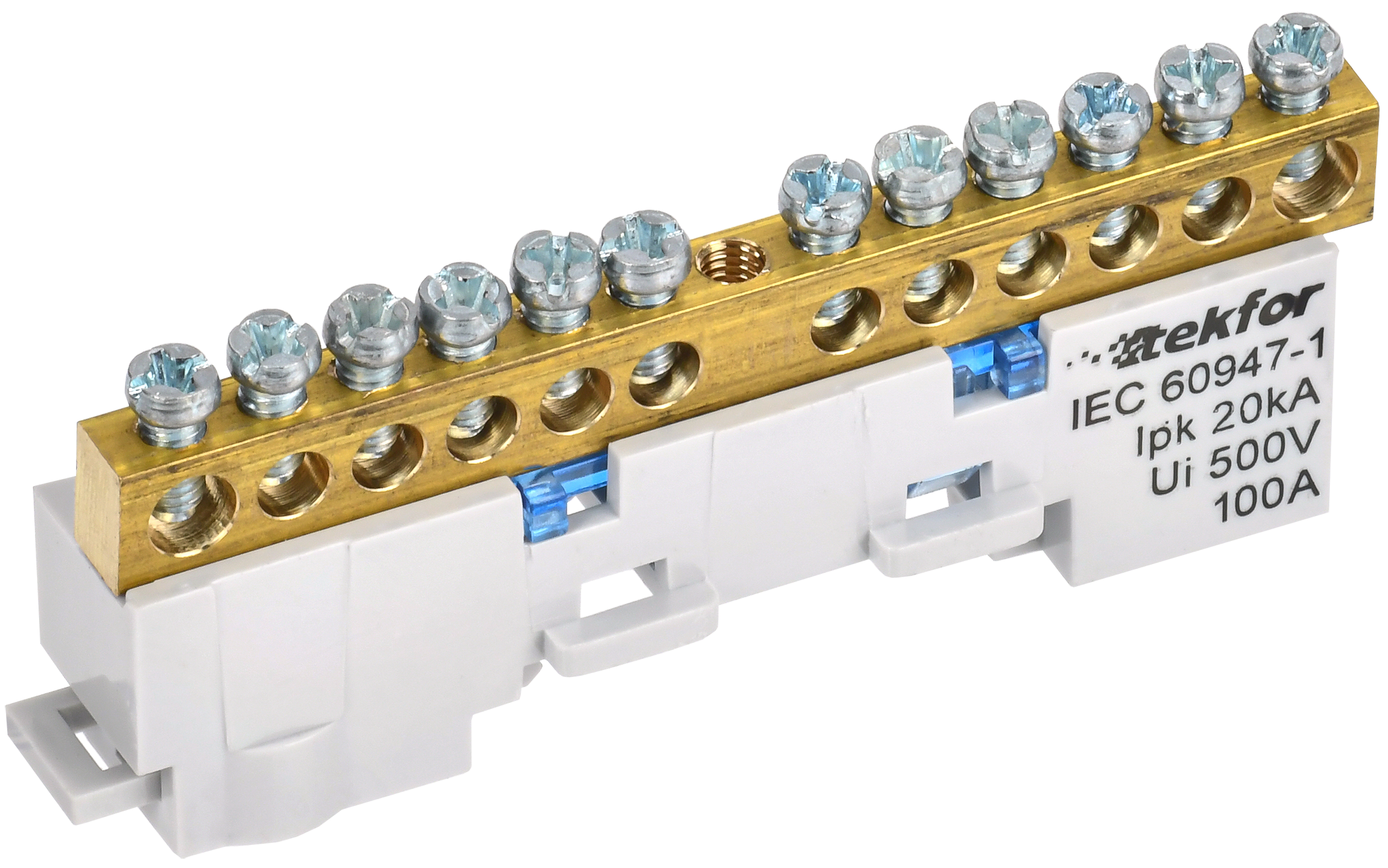 TEKFOR Шина N "ноль" неизолированная на универсальном держателе 6х9-12-С IEK TF-NN10-12-DL-K07