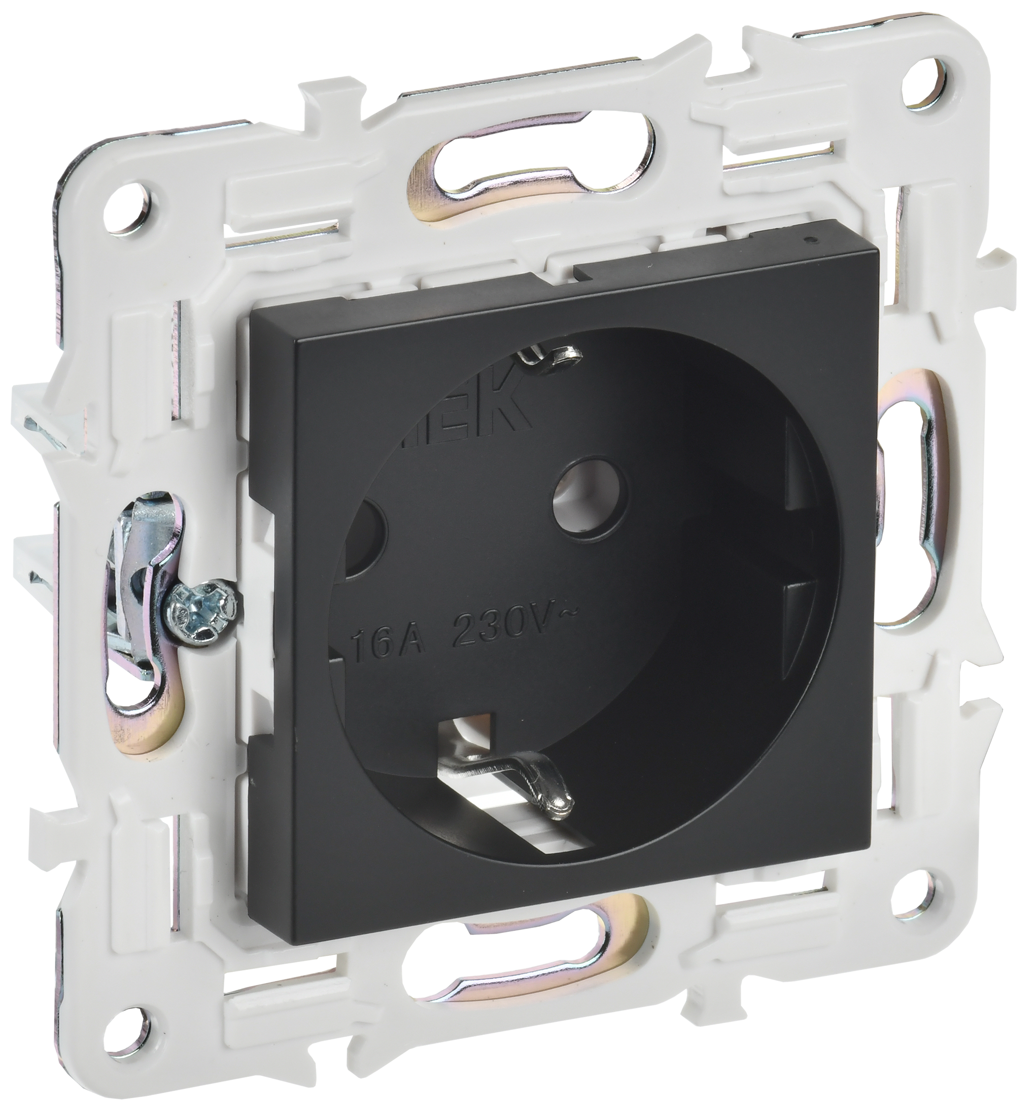 SKANDY Розетка с заземлением без защитных шторок 16А SK-R05Bl черный IEK SK-R11-16-K02