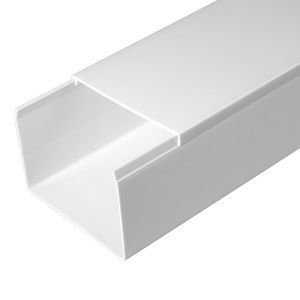 Кабель-канал белый 2-й замок в п/э 80х60 мм (8 м/уп) Промрукав PR03.0058