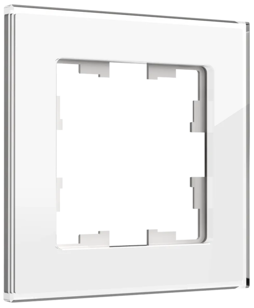 BRITE Рамка 1 -местная РУ-1-2-БрБ стекло белый IEK BR-M12-G-K01