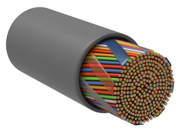 ITK Витая пара U/UTP кат.5E 25 пар 25х2х24AWG solid LSZH нг(А)-HF серый (500м)