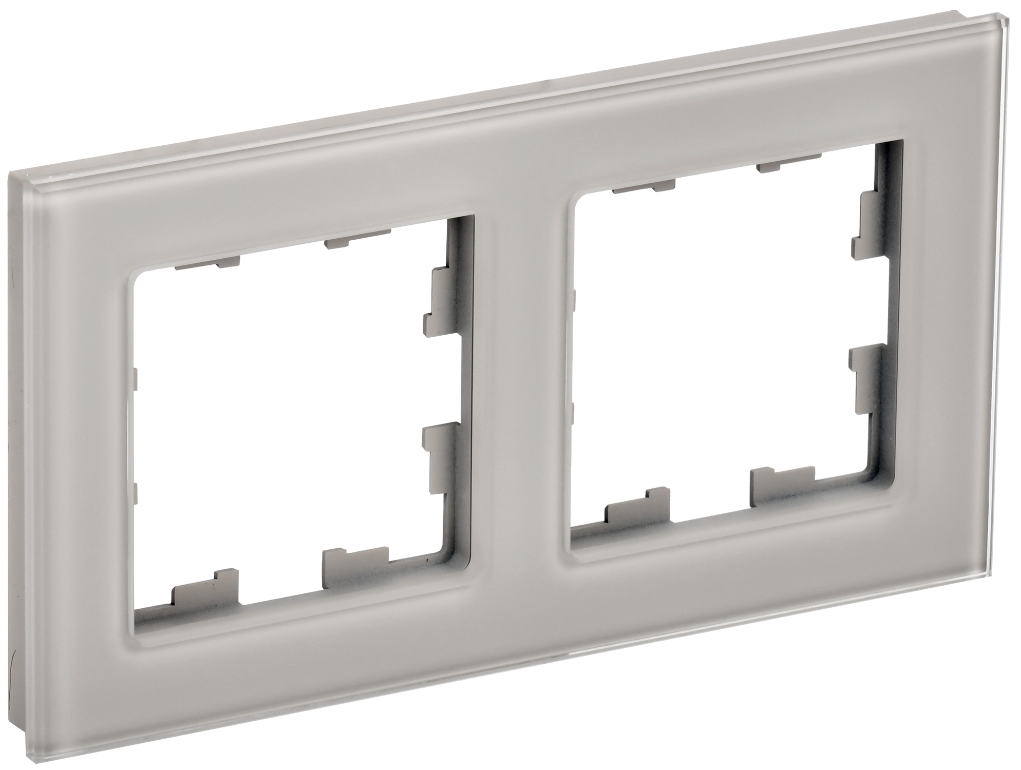 BRITE Рамка 2 -местная РУ-2-2-БрД стекло дымчатый IEK