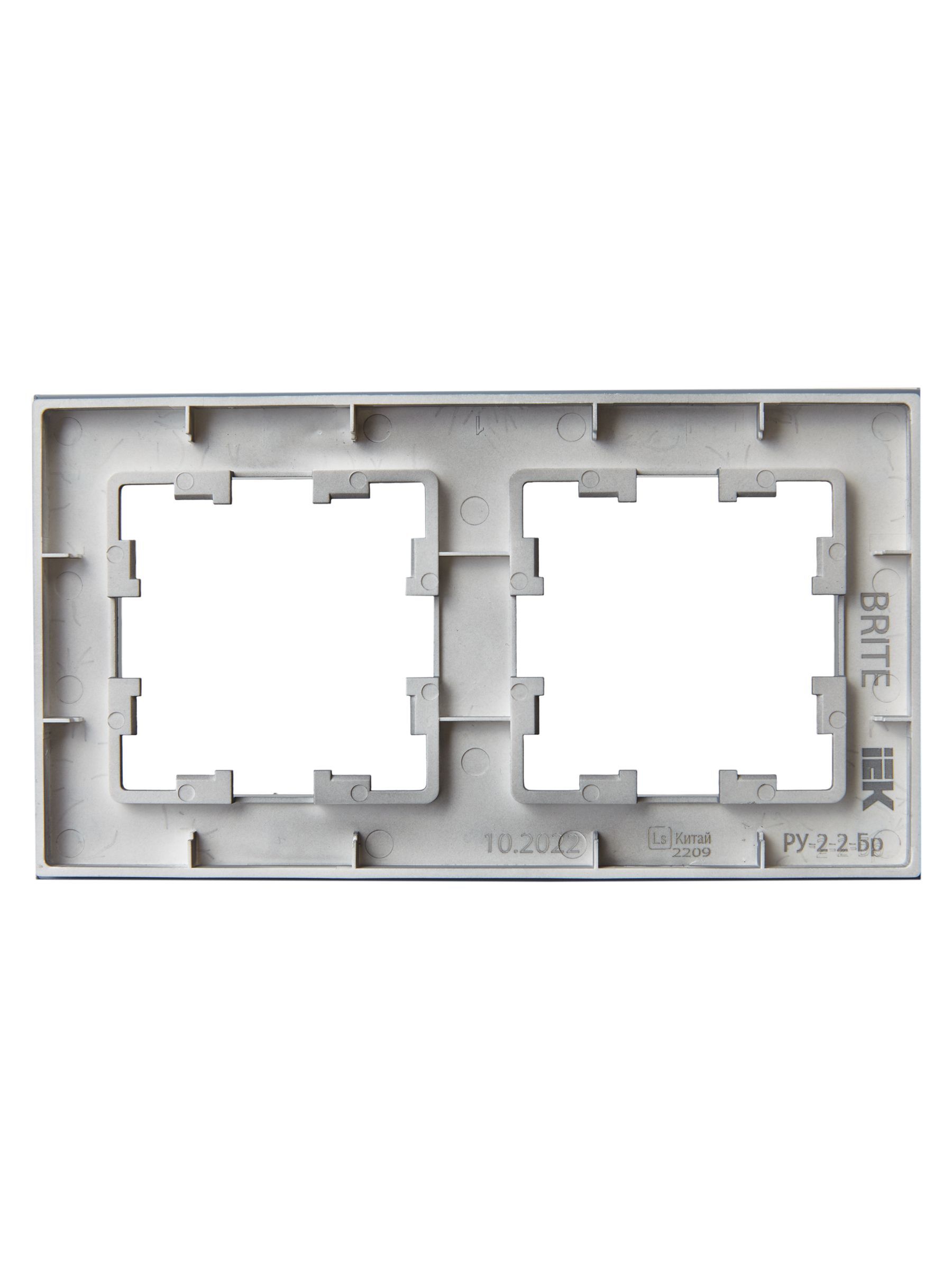 BRITE Рамка 2-местная РУ-2-2-Бр стекло маренго матовый IEK - Фото 7