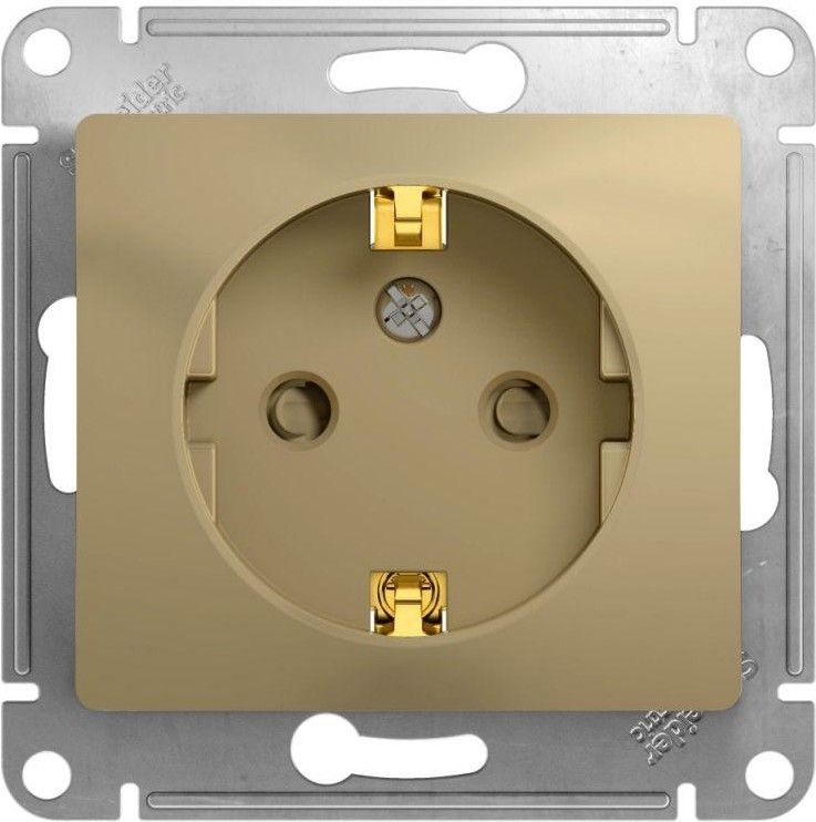 Розетка 1-м СП Glossa 16А IP20 с заземл. защ. шторки механизм титан SE GSL000445