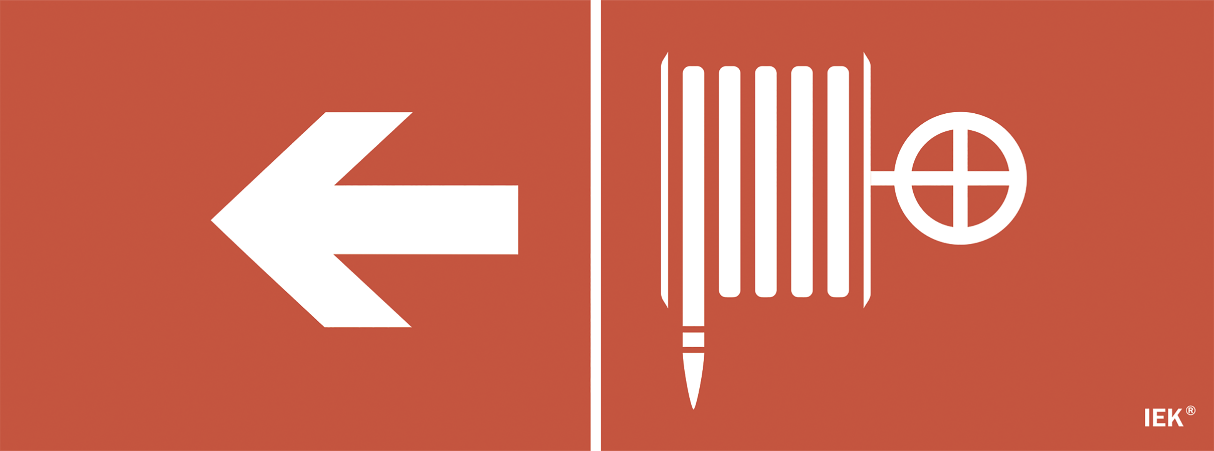 Этикетка самоклеящаяся 350х130мм "Пожарный кран/стрелка налево" IEK LPC10-1-35-13-PKNAL