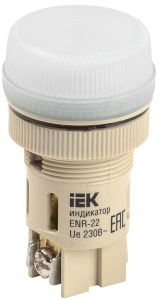 Лампа ENR-22 сигнальная d=22мм белый неон/240В цилиндр IEK BLS40-ENR-K01