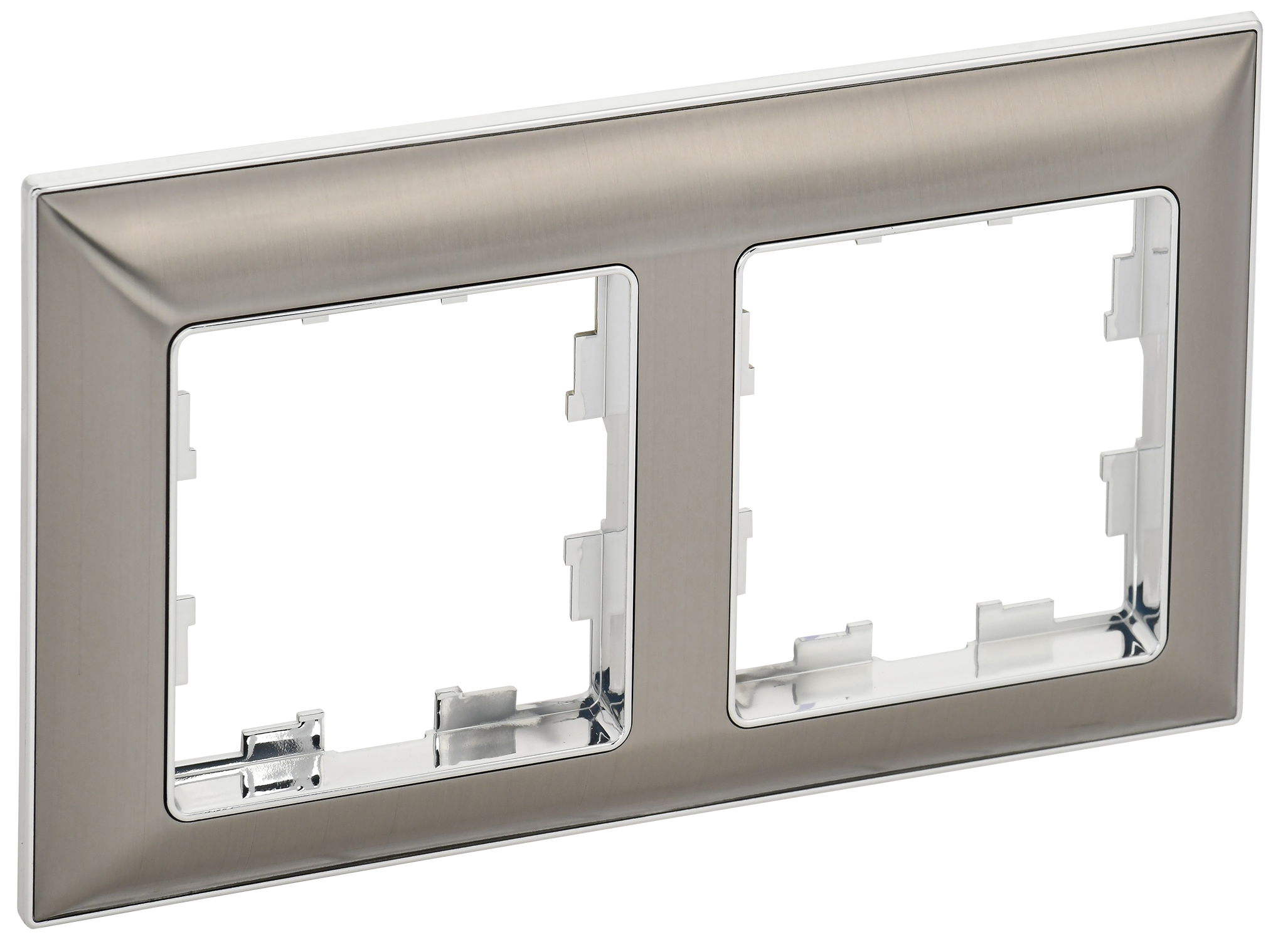 BRITE Рамка 2-местная РУ-2-Бр хром/никель IEK BR-M22-12-4-K23