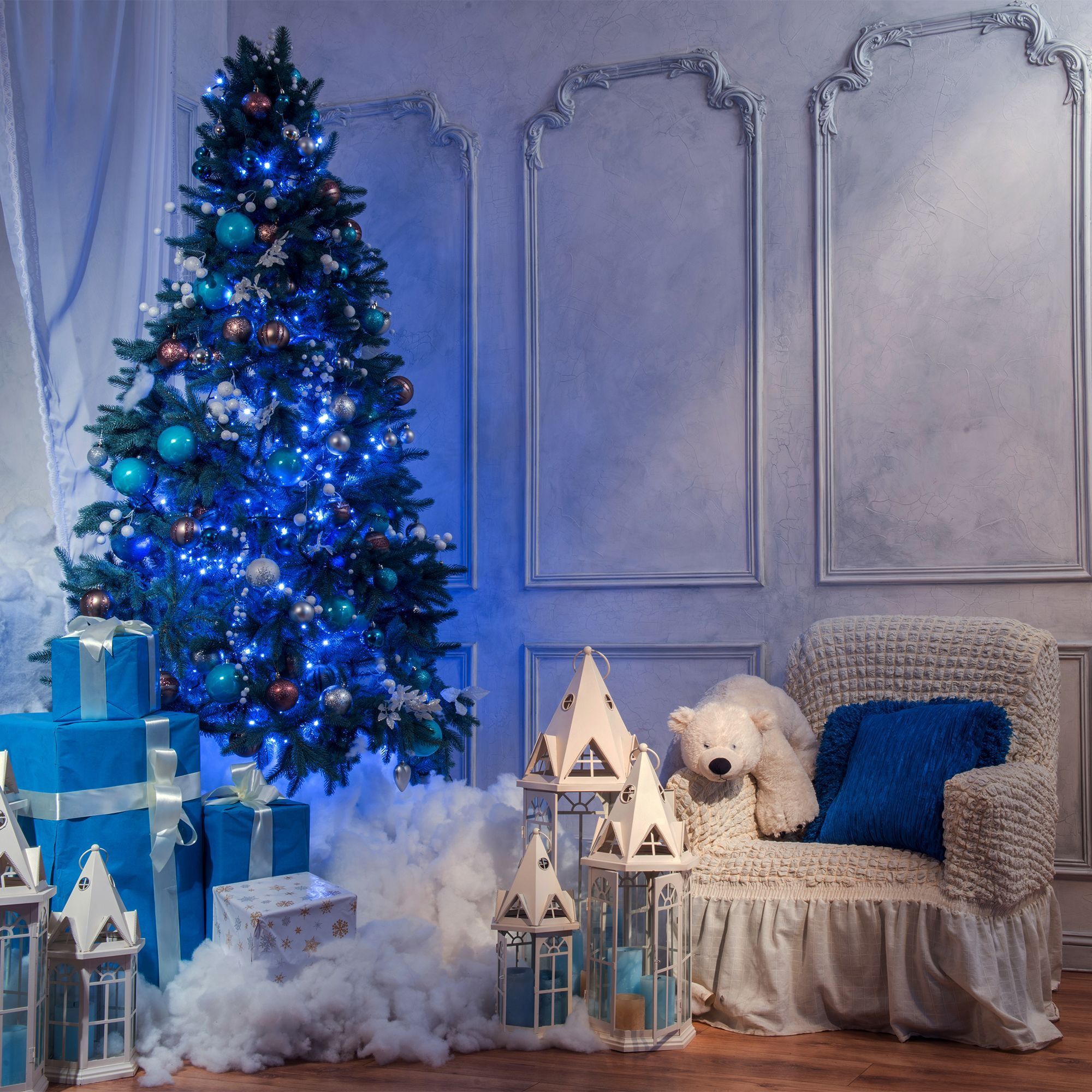 Праздничная гирлянда нить голубой 10м IP20 400-002 Elektrostandard Eurosvet a044099