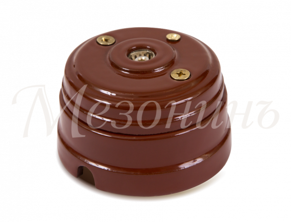 Розетка ретро TV (SAT) оконечная (в комплекте с подъемной рамкой D70x45), цвет - коричневый, коллекц