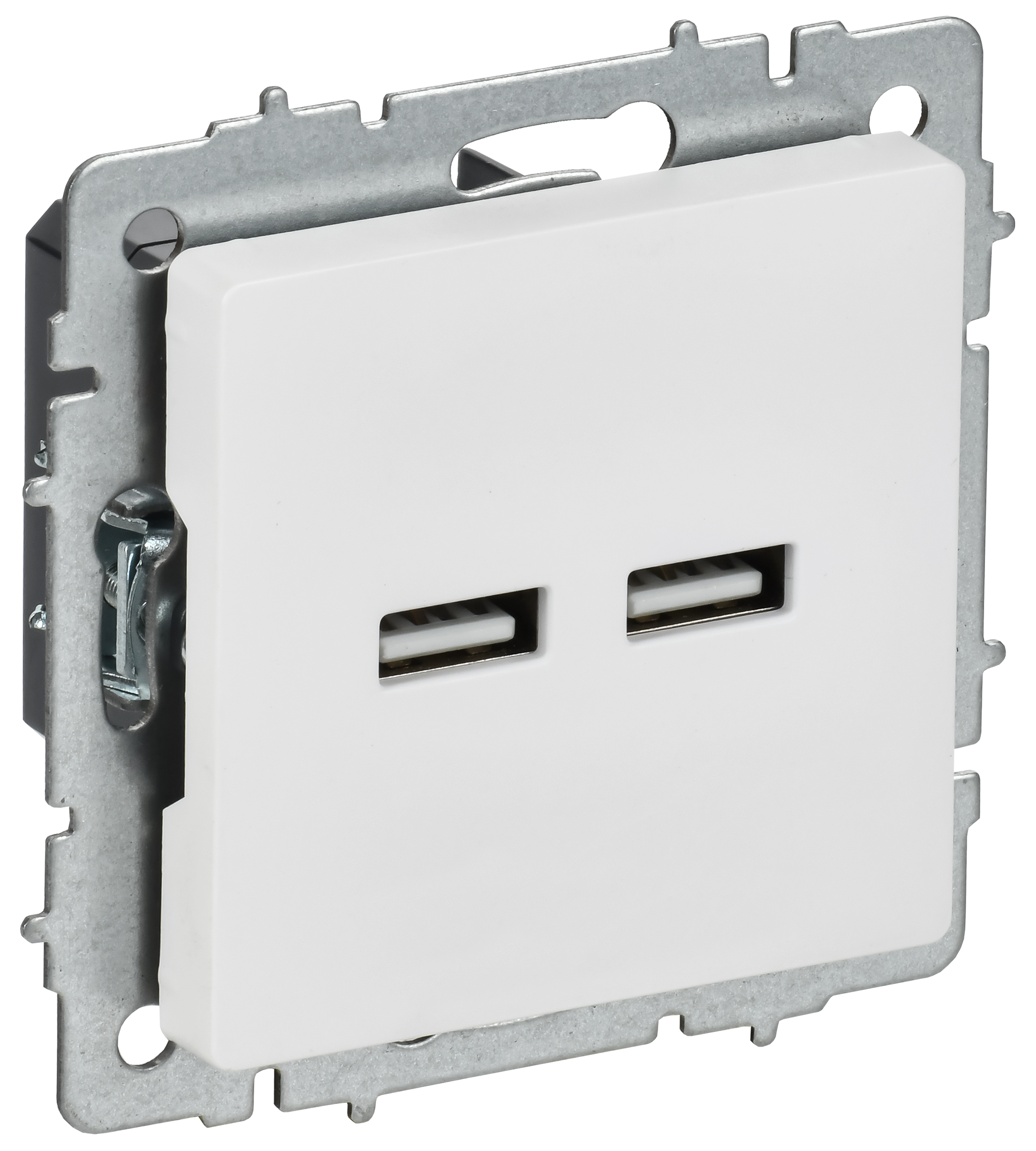 BRITE Розетка USB A+A 5В 3,1А РЮ10-1-БрАБ арктический белый IEK BR-U21-D31-K91