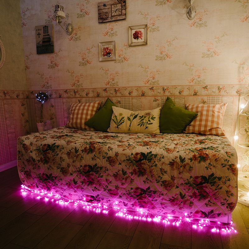 Гирлянда Мишура LED 3 м прозрачный ПВХ, 288 диодов, цвет розовый - Фото 4