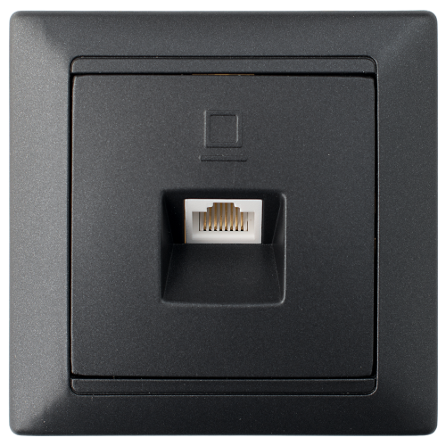 Розетка компьютерная скрытой установки РК18-006 графит