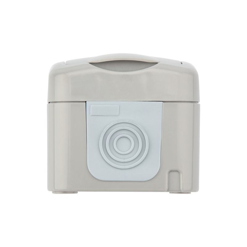 Розетка одноместная Mini OG IP54, с заземлением, о/у, серая KRANZ - Фото 5