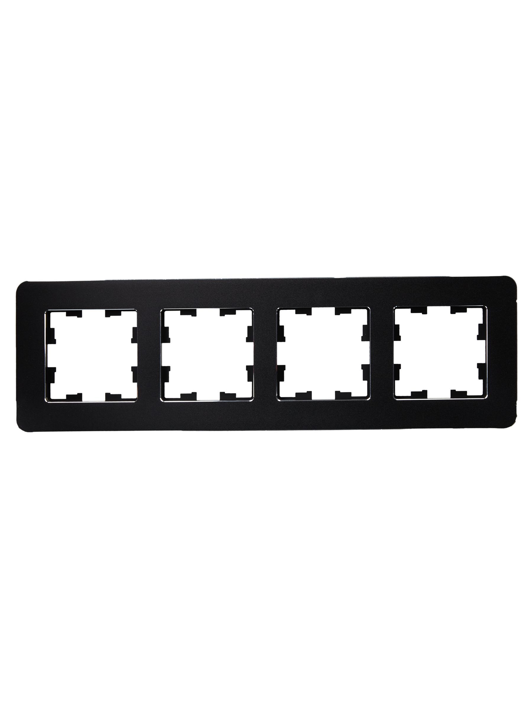 BRITE Рамка 4-местная РУ-4-1-Бр металл черный RE IEK - Фото 2