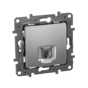 ETIKA Розетка телефонная RJ11 алюминий 672440