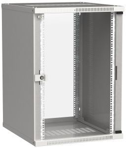 ITK Шкаф настенный LINEA WE 18U 600х650мм дверь стекло серый LWE3-18U67-GF