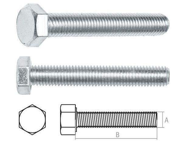 Болт М6х30 мм шестигр., цинк, кл.пр. 5.8, DIN 933 (100 шт в карт. уп.) STARFIX SMC1-13483-100