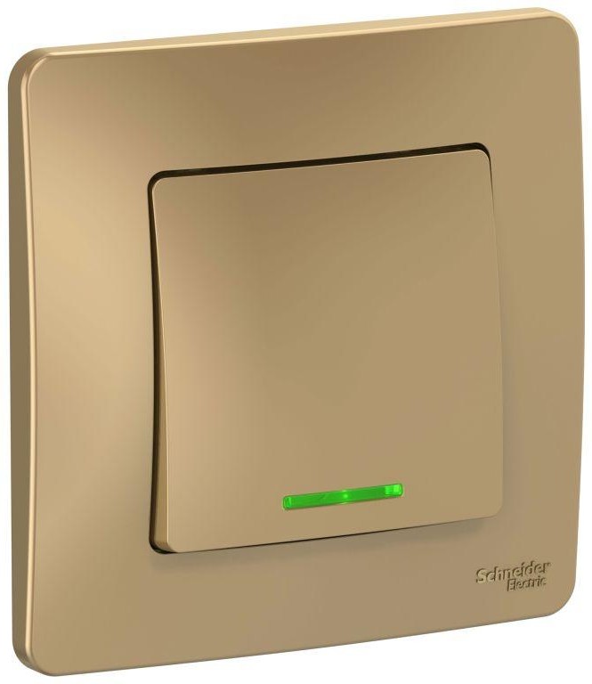 Выключатель 1-кл. СП Blanca 10А IP20 (сх. 1) 250В с подсветкой титан SE BLNVS010114 - Фото 2