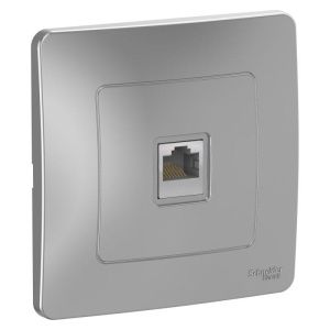 Розетка компьютерная 1-м СП Blanca RJ45 кат.5E алюм. SE BLNIS045003 1210337