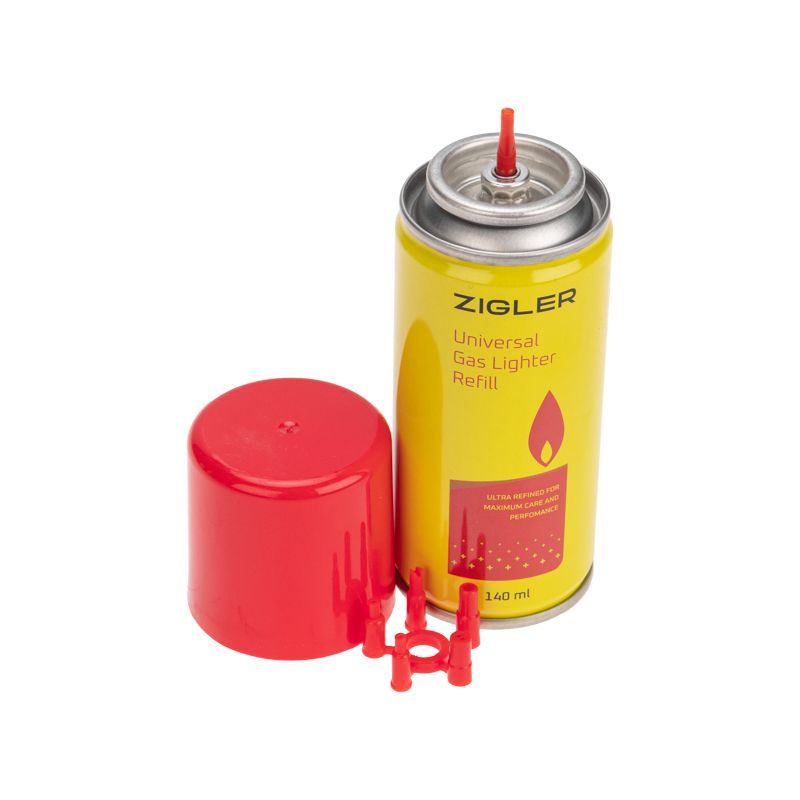 Газ для зажигалок, металлический баллон 140 мл (55 гр) (5 переходников) 09-1404