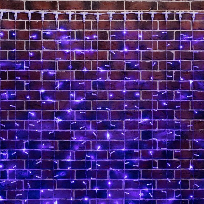 Гирлянда светодиодная Занавес 2х6м 768 LED СИНИЙ прозрачный ПВХ IP65 постоянное свечение 230В нужен блок 303-500-1 NEON-NIGHT - Фото 2