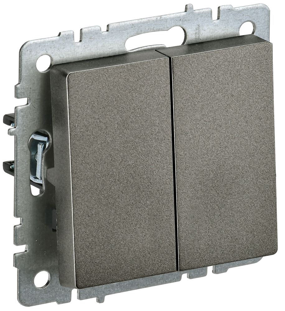 BRITE Выключатель 2-клавишный 10А ВС10-2-0-БрТБ темная бронза IEK BR-V20-0-10-K45