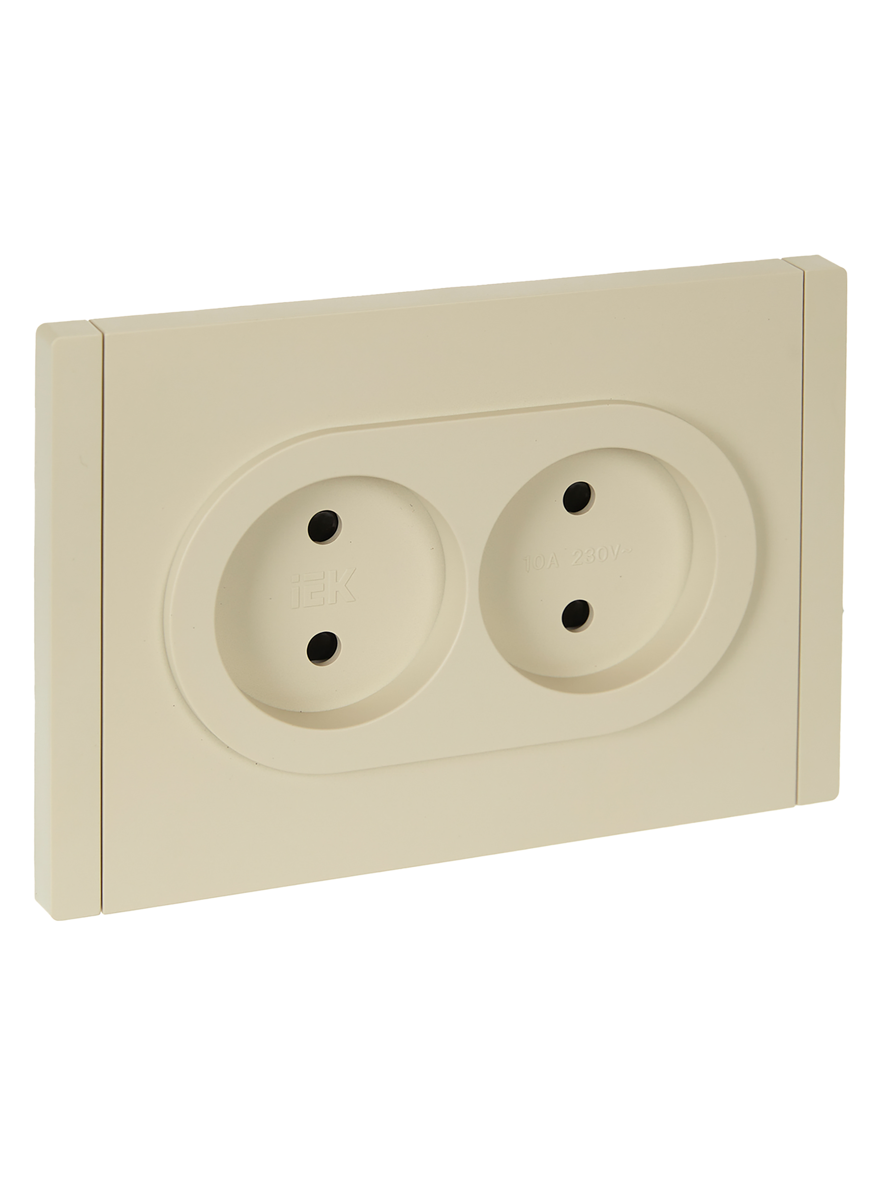FORTE&PIANO Розетка 2-местная без заземления с защитными шторками безвинтовое крепление 10А FP425 ваниль IEK FP-R23-10-1-K10