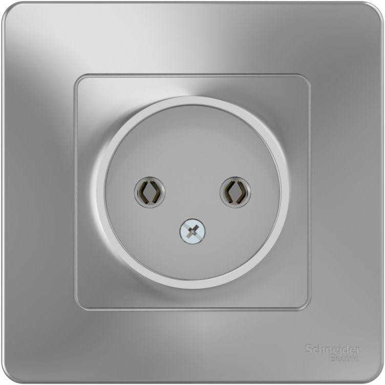 Розетка 1-м СП Blanca 16А IP20 250В без заземл. без защ. шторок алюм. SE BLNRS000013 - Фото 3