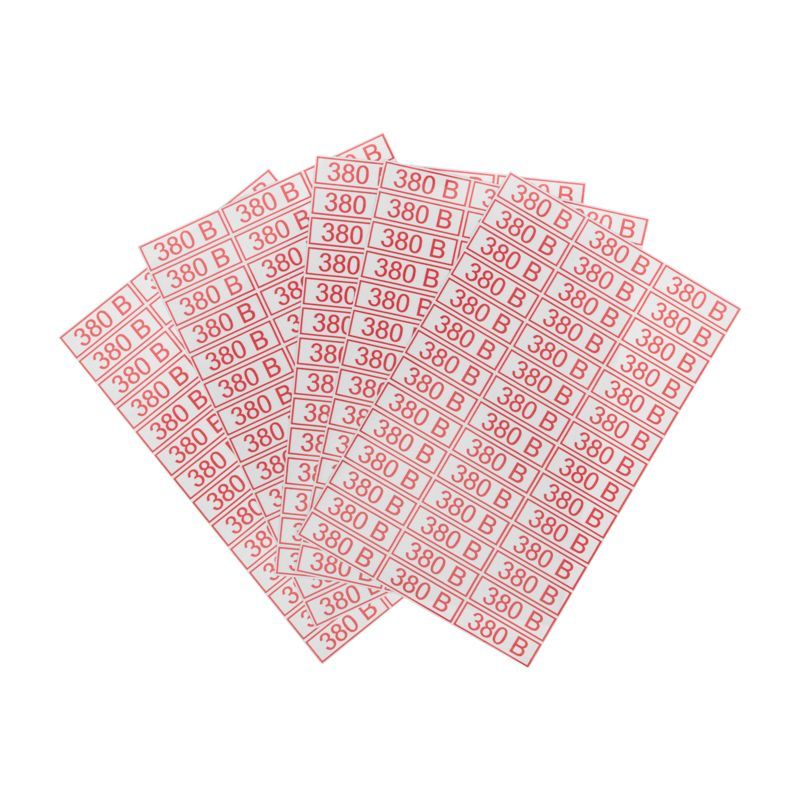 Наклейка знак электробезопасности «380 В»10х30мм (42 шт. на листе, 5 листов) REXANT 56-0008