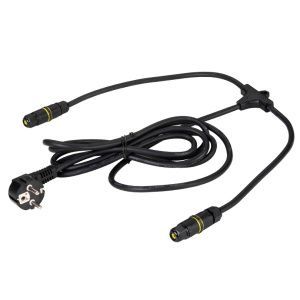 Комплект соединительный для прожекторов (Кабель питания,евровилка 0,28*0,28*2.5м, черный c  2-мя гер WPC-PCD/01B