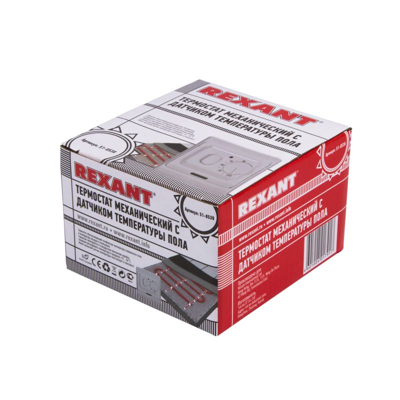 Терморегулятор механический с датчиком температуры пола и воздуха (3680 Вт) REXANT - Фото 2