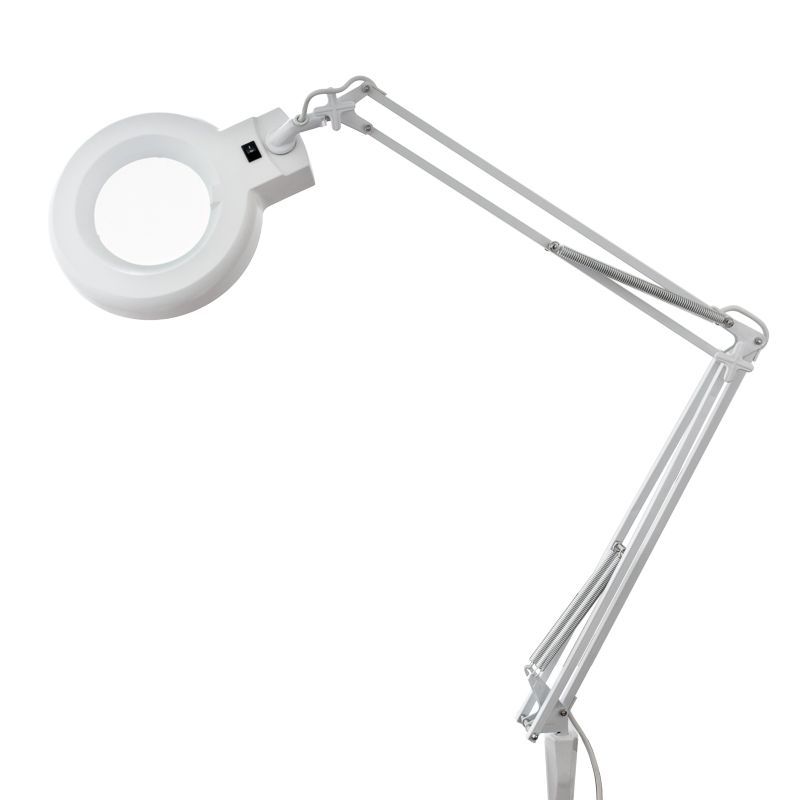 Лупа на струбцине круглая 8D с подсветкой, ø127мм, белая REXANT 31-0021