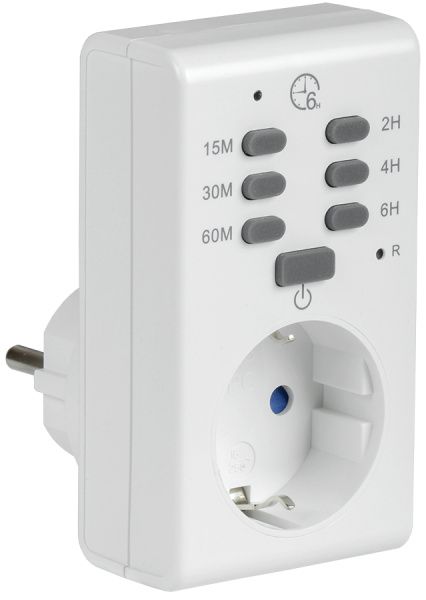 Розетка-таймер электронный РТЭ-2 с индикацией 15мин-6ч 16А IP20 IEK ERT-12-1-16-O-00-4-20-K01