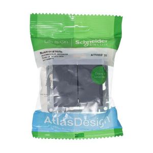 Выключатель 2-кл. СП AtlasDesign 10А IP20 (сх. 5) 10AX механизм грифель SE ATN000751 1240418