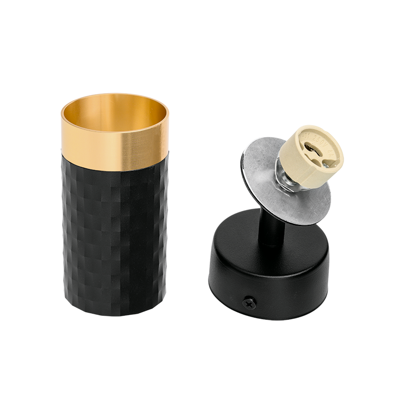 Накладной светильник WOLTA WSL-GU10/S10BG IP20 под лампу GU10 Чёрный/золото CELLA D60x170 1/50 - Фото 7