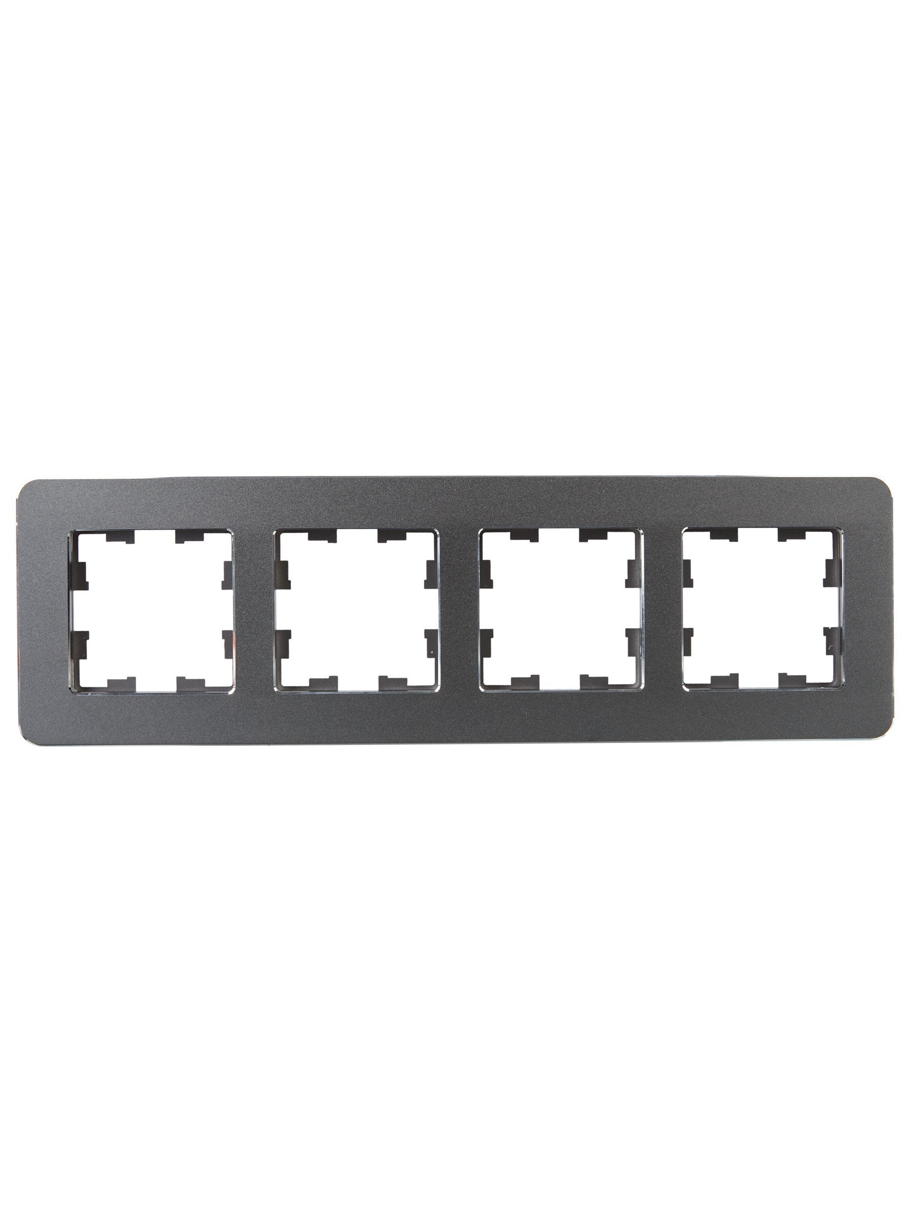 BRITE Рамка 4-местная РУ-4-1-Бр металл титан RE IEK - Фото 6