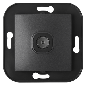 Розетка телевизионная скрытой установки (полимерный суппорт) ТР-047 графит 11415BY