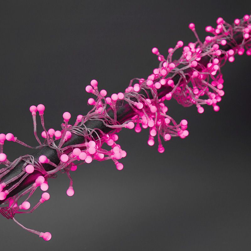 Гирлянда Мишура LED 3 м прозрачный ПВХ, 288 диодов, цвет розовый - Фото 5