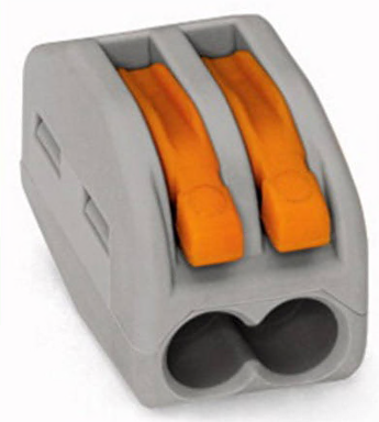 222-412 Универсальная клемма, 2-проводная, серая (0,08-2,5/4 мм²) (50 шт/уп)  WAGO 222-412