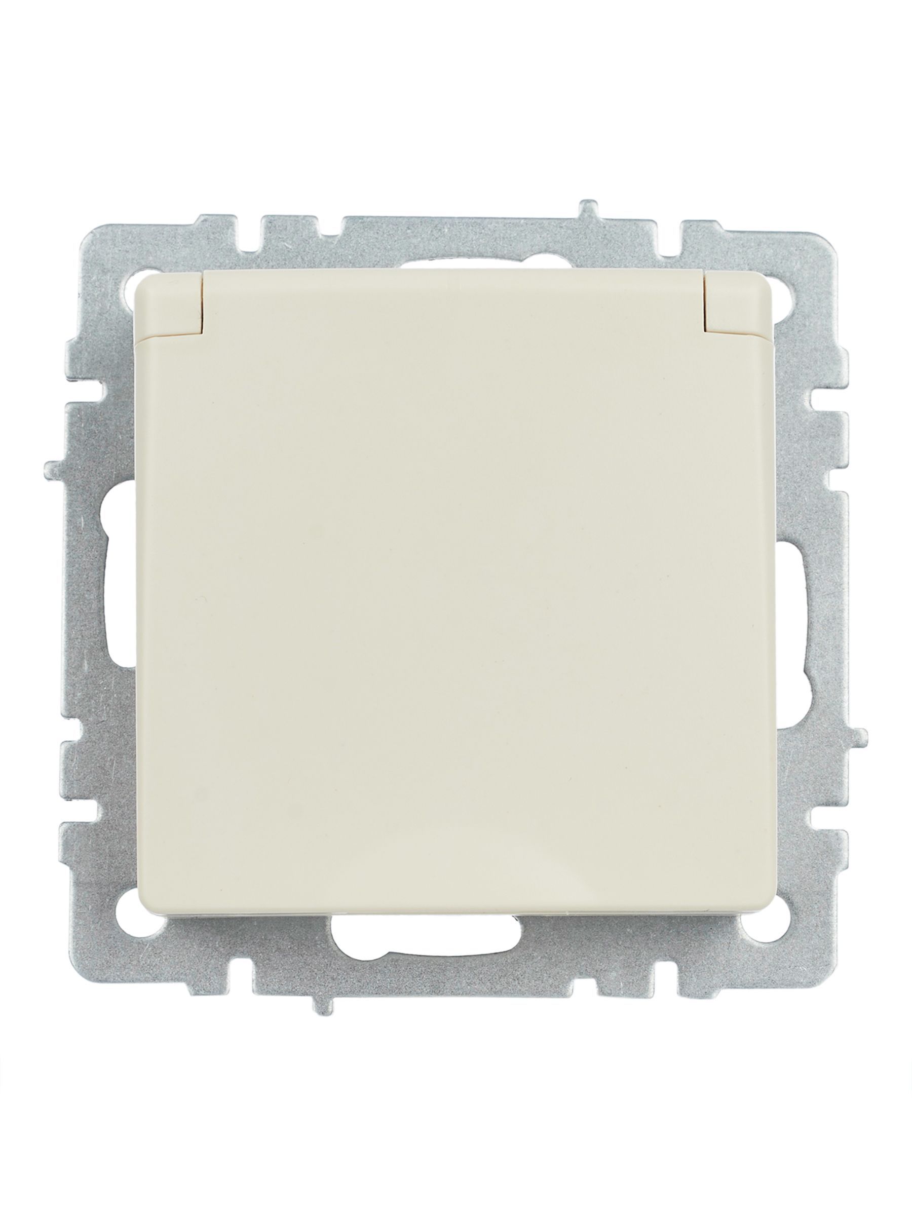 BRITE Розетка 1-местная с заземлением с защитными шторками и крышкой 16А IP44 РСбш10-3-44-БрКр бежевый IEK - Фото 4