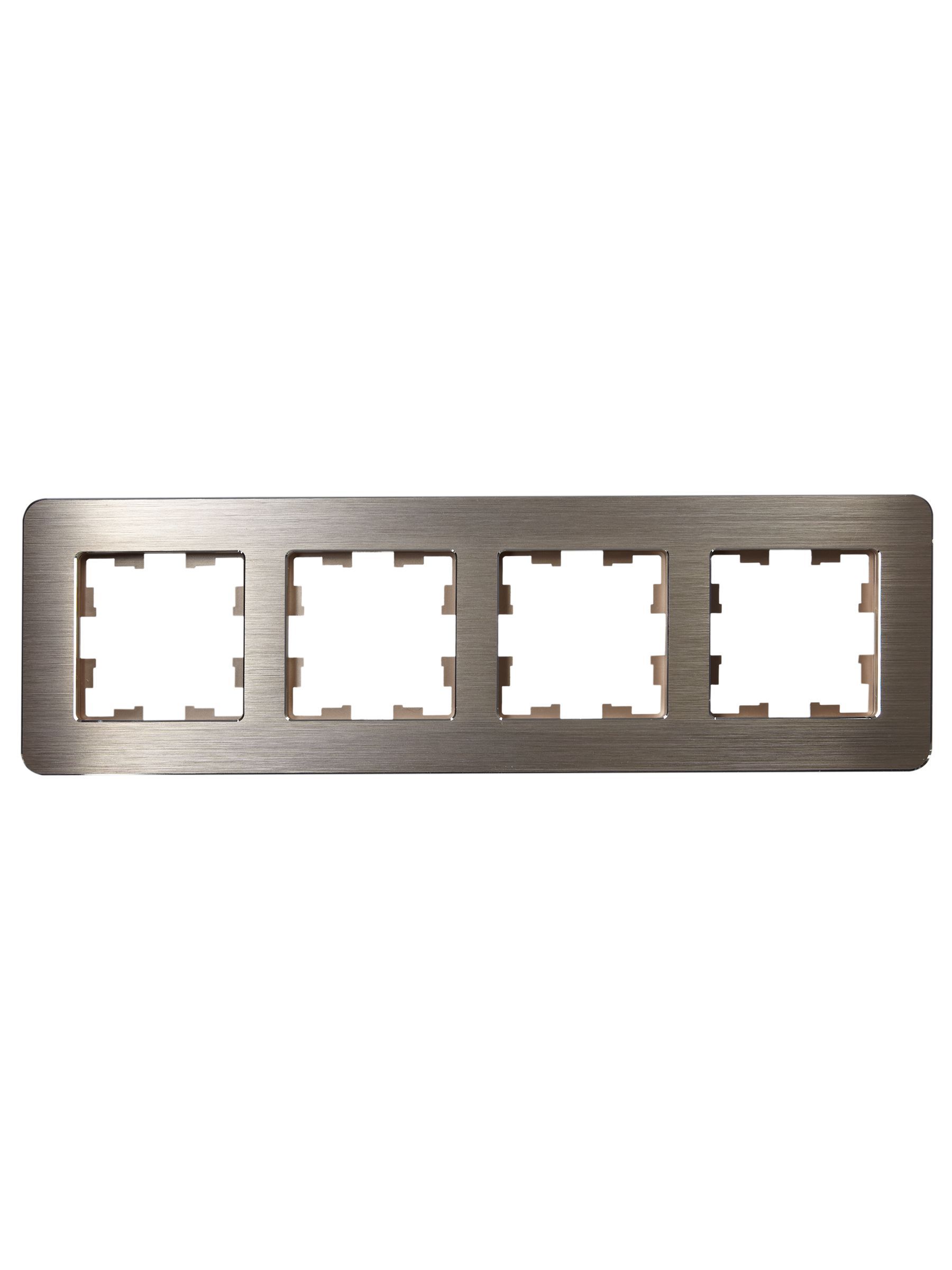 BRITE Рамка 4-местная РУ-4-1-Бр металл шампань RE AL IEK - Фото 7