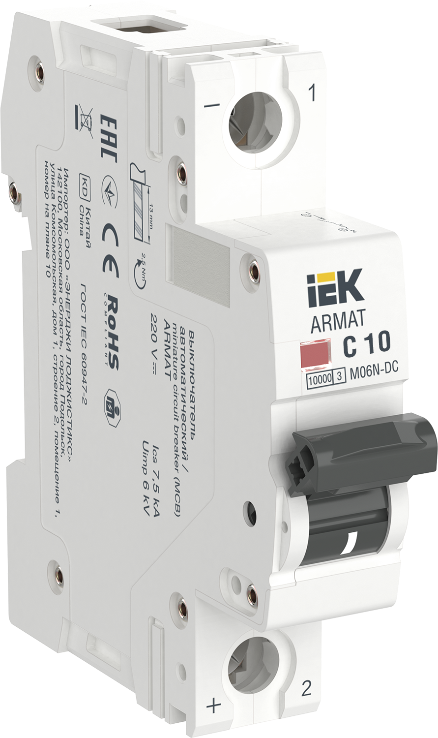 ARMAT Автоматический выключатель M06N-DC 1P C 10А IEK