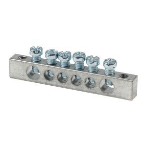 Шина PEN "ноль-земля" (6x9мм) 6 отв. цинк крепеж по краям EKF sn1-63-06-k