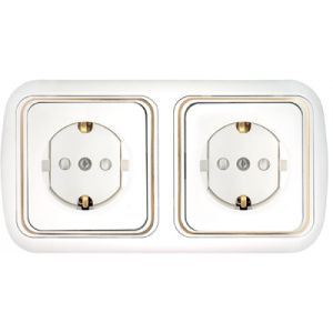 Розетка штепсельная двухместная скрытой установки РС16-284 з 220BY