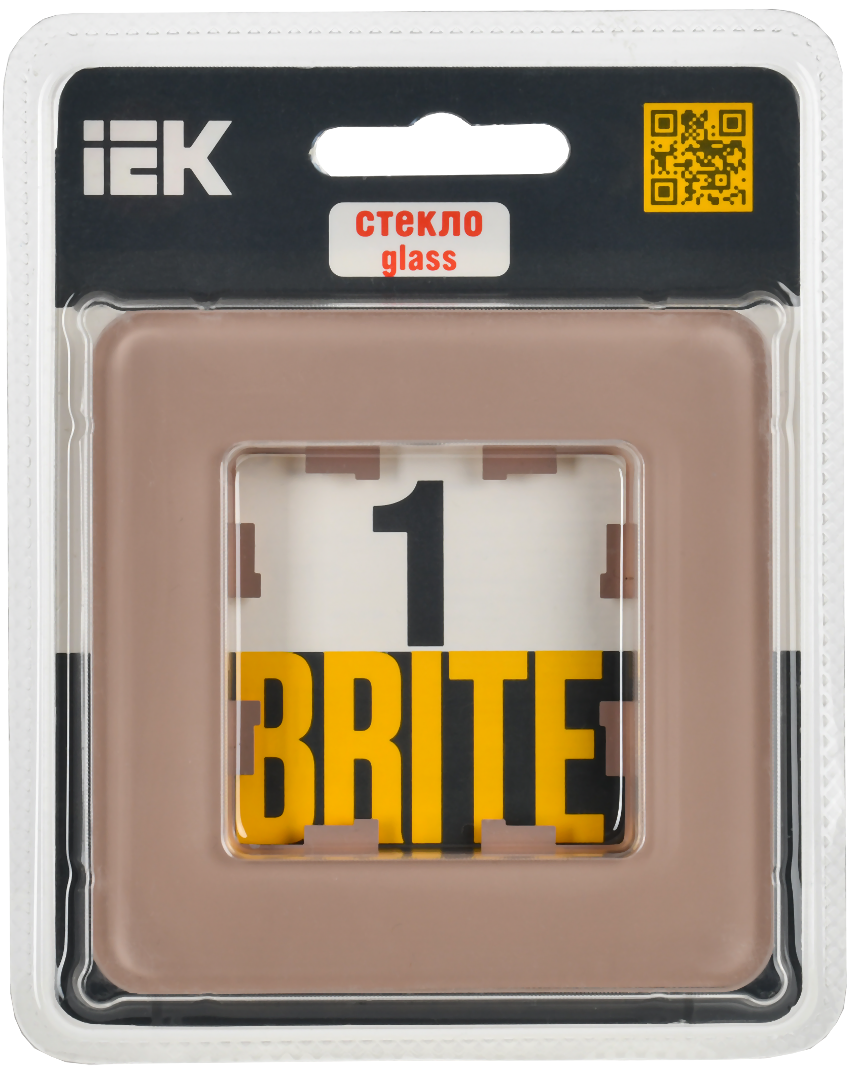 BRITE Рамка 1-местная РУ-1-2-Бр стекло дымчатый RE IEK - Фото 2