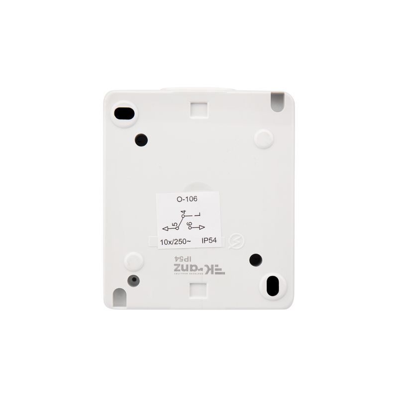 Переключатель проходной INDUSTRIAL IP54 о/у, белый KRANZ - Фото 4