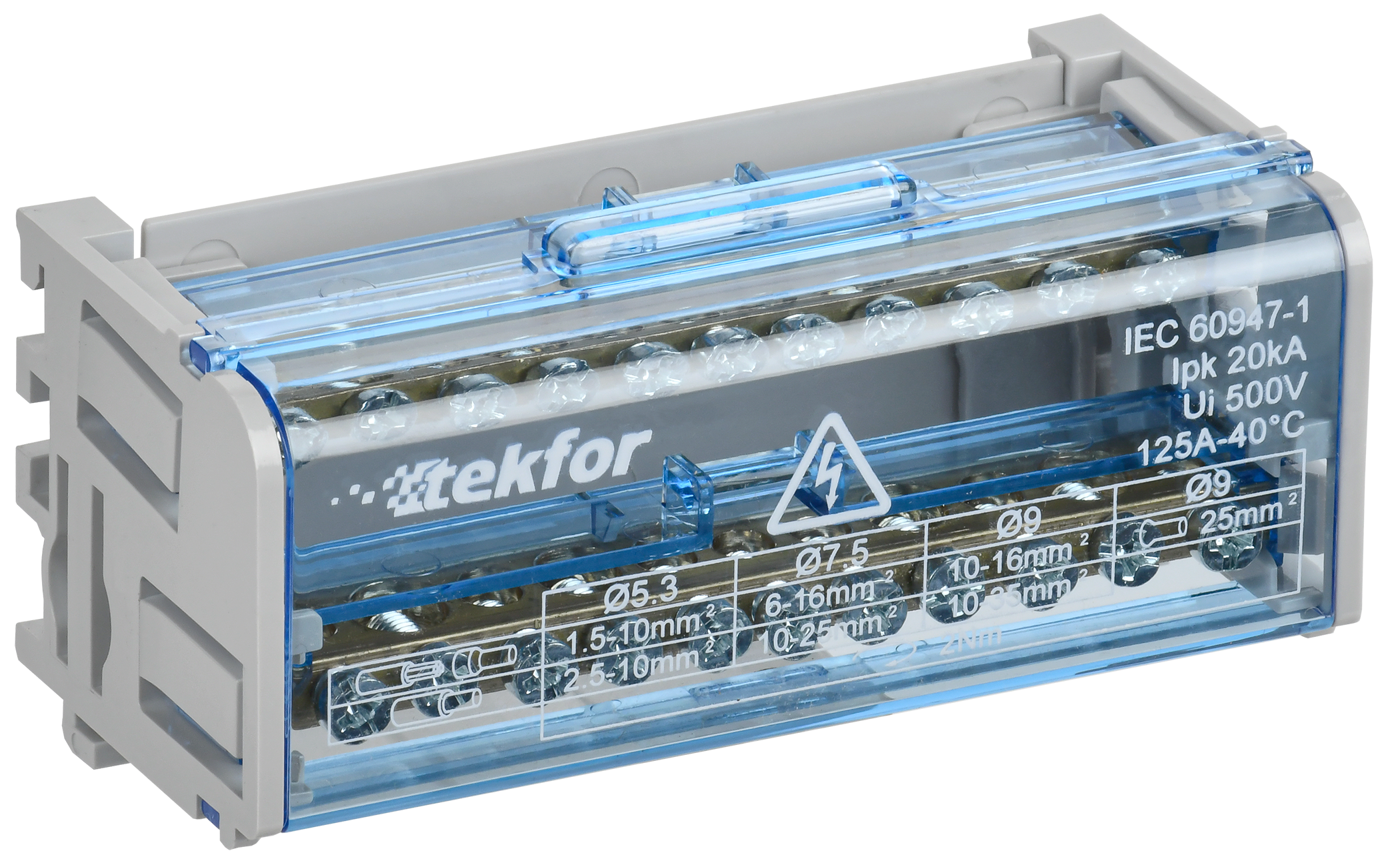 TEKFOR Шины на DIN-рейку (кросс-модуль) ШНК 2х11 L+PEN IEK TF-DN10-2-11-050