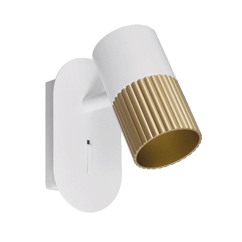 Настенный светильник WOLTA WSL-GU10/W18WG DUO под лампу GU10 Белый/золото D55x130x120 WSL-GU10/W18WG