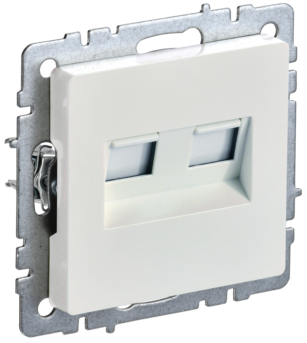 BRITE Розетка компьютерная двойная RJ45 кат.6 РК11-2-БрЖ жемчуг IEK BR-K20-2-K36